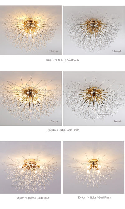 Crystal Firework Silver Pendant Chandelier