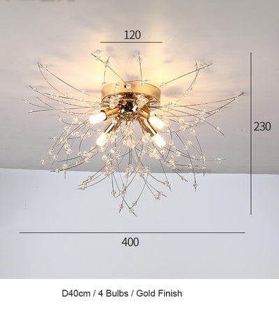 Crystal Firework Silver Pendant Chandelier