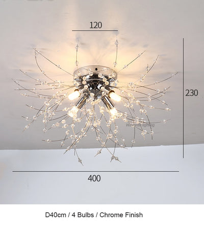 Crystal Firework Silver Pendant Chandelier