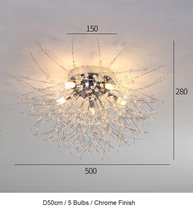 Crystal Firework Silver Pendant Chandelier