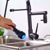 LED Pull Down Dual Spout Kitchen Faucet