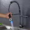 LED Pull Down Dual Spout Kitchen Faucet