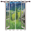 Window Street Flowers Curtain