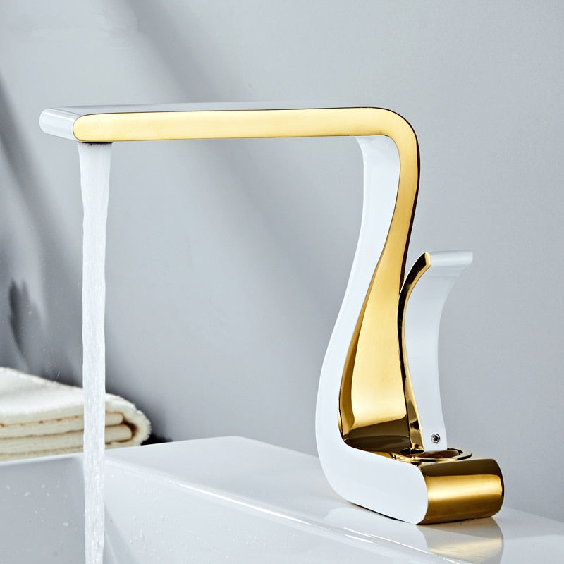 Luxury Modern Curved Basin Faucet Bathroom