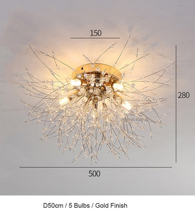 Crystal Firework Silver Pendant Chandelier