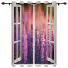 Window Street Flowers Curtain