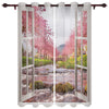 Window Street Flowers Curtain