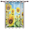 Window Street Flowers Curtain