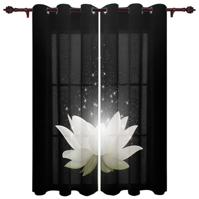 White Lotus Zen Stones Curtain