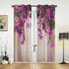 Flowers Watercolor Window Curtain