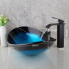 Tempered Glass Hand Painted Waterfall Basin