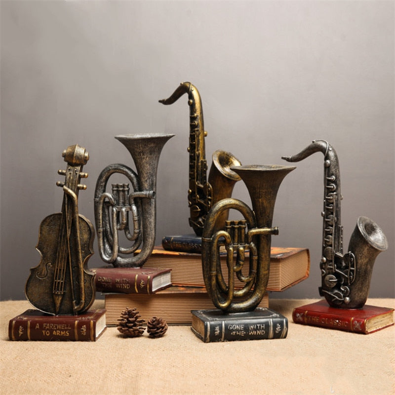 Retro Musical Instrument Statue