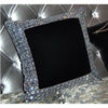 Luxury Black Velvet Crystal Throw Pillow