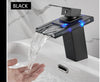 LED Glass Widespread Faucet
