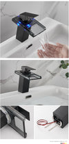 LED Glass Widespread Faucet