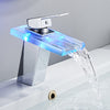 LED Glass Widespread Faucet